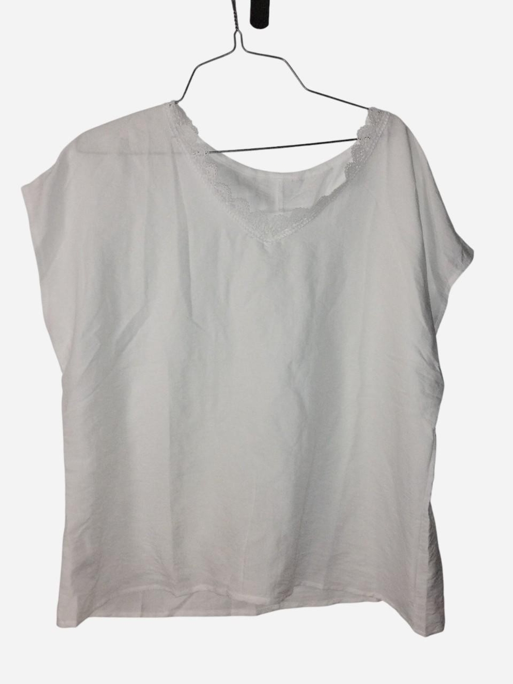 White Lace Trim Sheer Crop Top